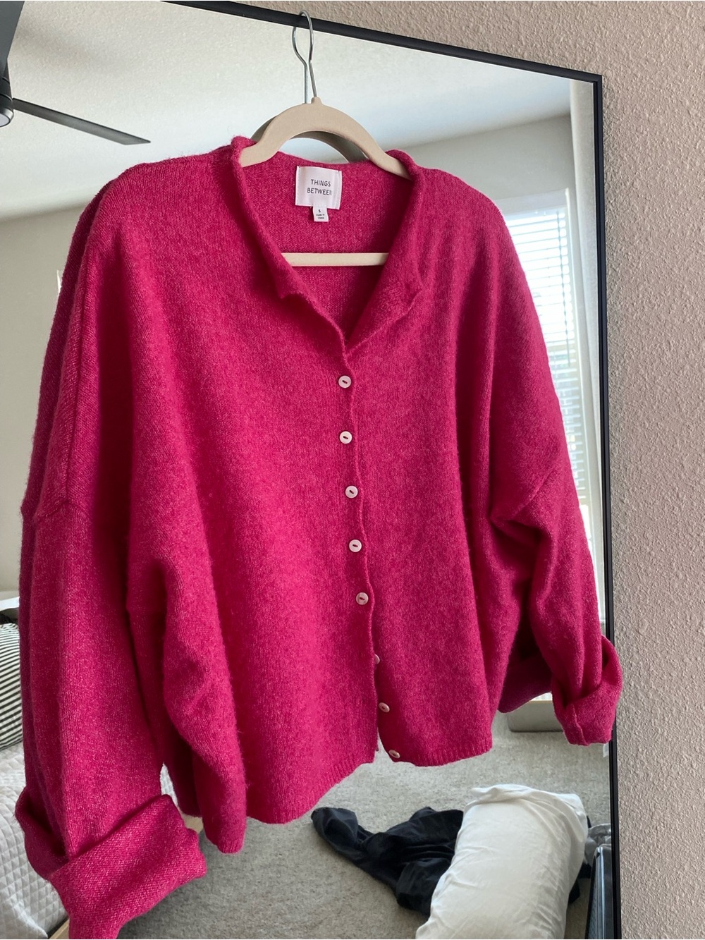 Things Between Hot Pink Piper Cardigan - Size Small